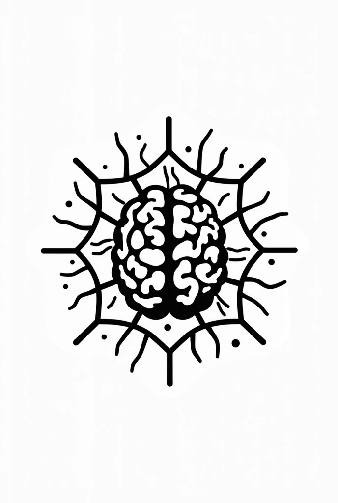 Logo for EEG-based autism project (based on a spider web or something, black and white, more like a brain)