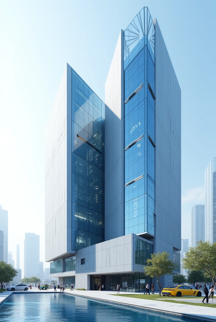 Futuristic Building Mathematical Building Blue and white glass
low Complex