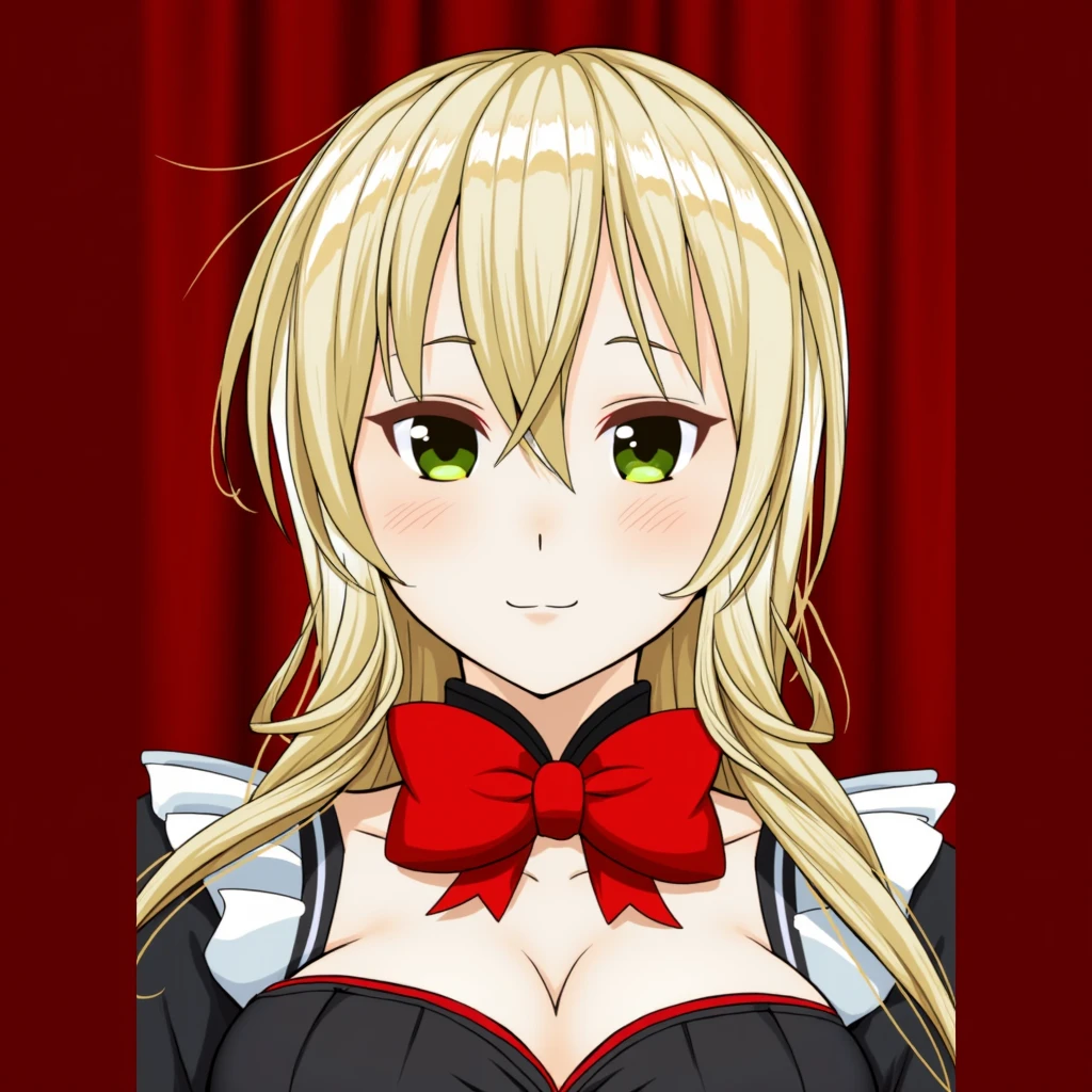 Cute Japanese Blonde Girl, Emerald-like eyes, She's cute and I want to marry her, Her boobs are huge
