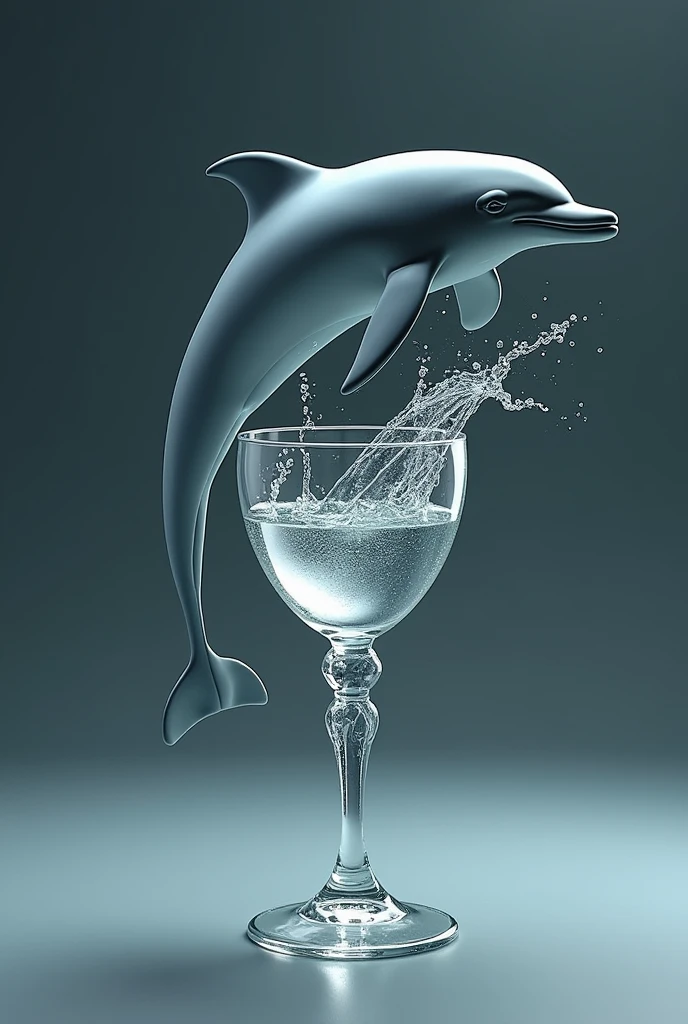 Au fond de la mer, un verre rond rempli de liquide jaune, autour joue un dauphin, sur le verre est ecrit RICARD