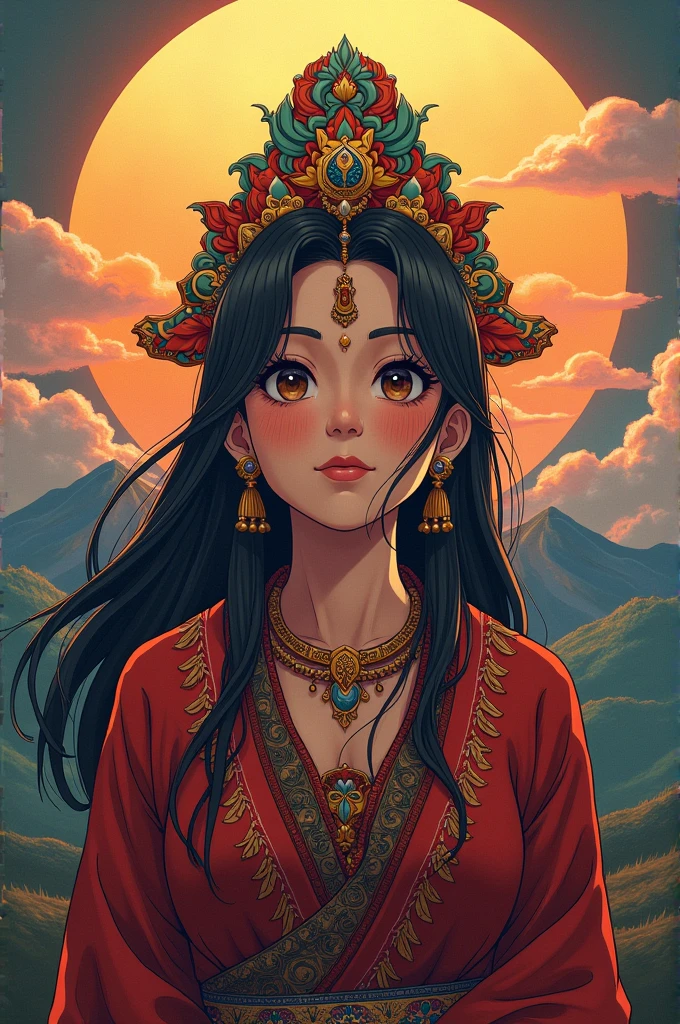 Between heartbeats realistic logo Peruvian anime
