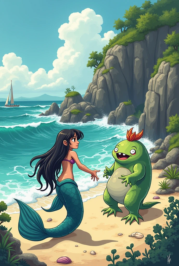 As a fnart of siren and kappa that looks like it's from the comic "castles in the sea"