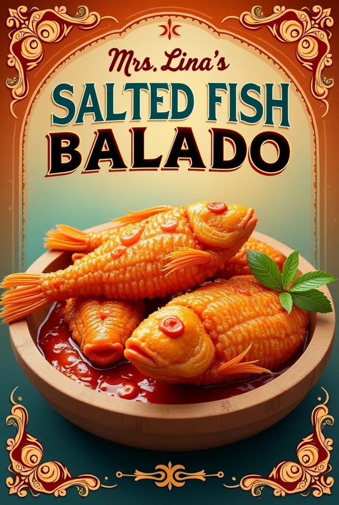 Mrs. Lina's crispy salted fish balado advertising poster