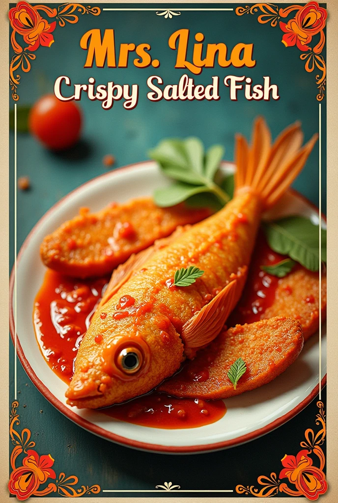 Mrs. Lina&#39;s crispy salted fish balado advertising poster