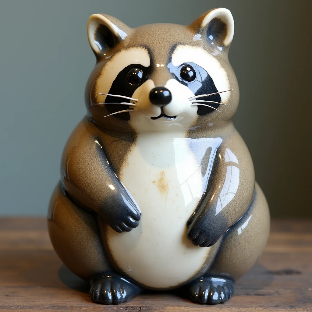 Ceramic Shigaraki ware raccoon dog