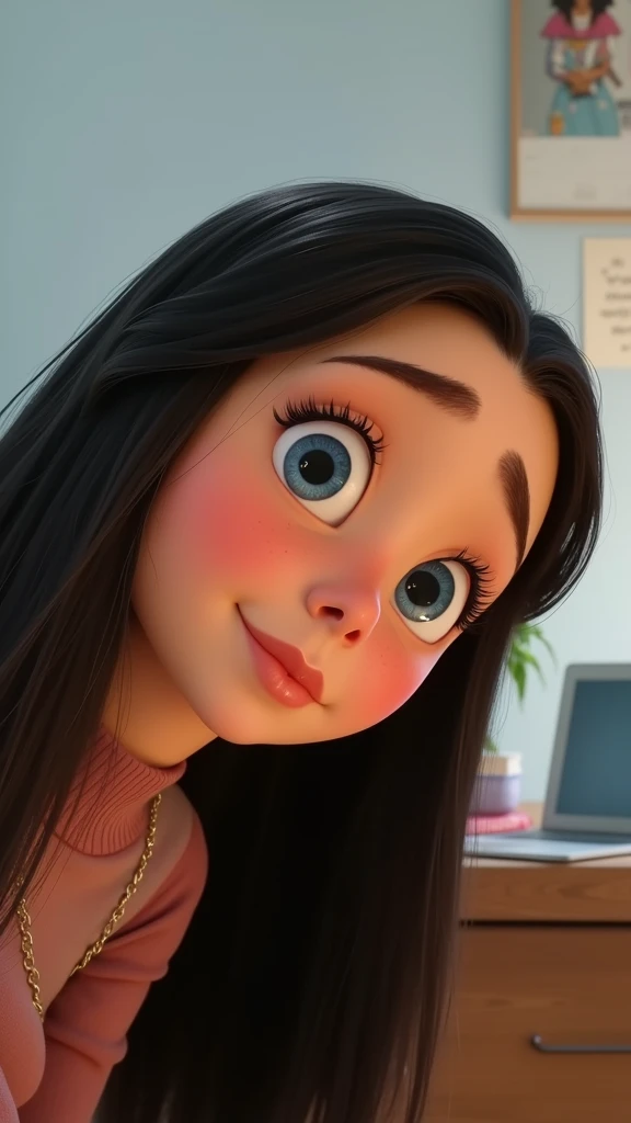 Create what the character Riley from Inside Out 2 would look like if she were in college