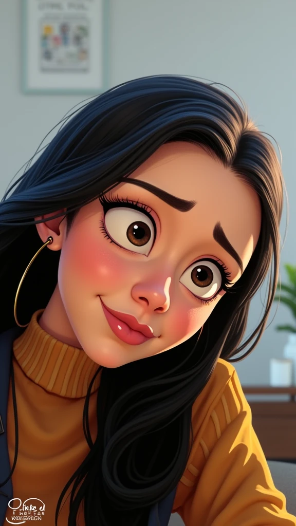 Create what the character Riley from Inside Out 2 would look like if she were in college