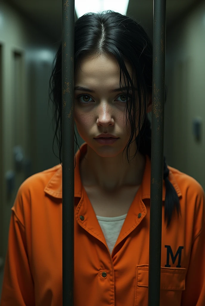 Erma prisoner wearing orange jumpsuit