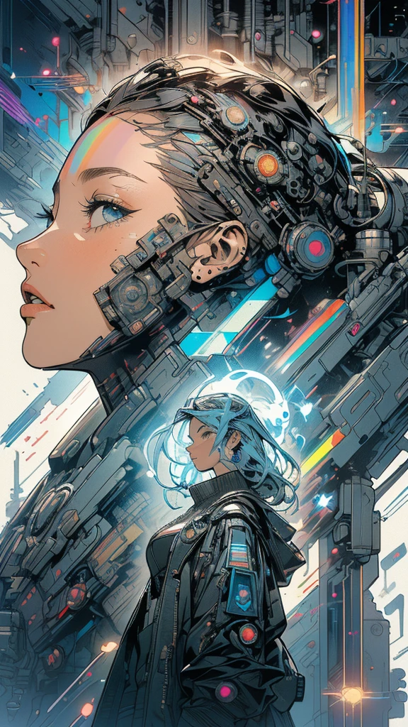 (((masterpiece, highest quality))),(((solo:1.2))),(((1girl:1.2))),32k wallpaper, very detailed, poster, vintage science fiction,(((((geometric cinematic movie poster))))), ((((bauhaus)))),(((abstract))),((((mid century modern)))),(((((portfolio))))),(((((Close-up))))),(((((bust up))))),((((more various angle)))),(((highlight))),(((complete. detailed face))),(((Extremely talented))),(((most complecated machine))),(((Overall colorfully))),((((((Absolutely simple background)))))),(((((detailed futuristic machine))))),(((Cleavage))),(((marvel super heroes))),(((rainbow color scheme))),(((Very detailed UI))),(((So many meters))),(((Perpetual Motion Machine)))