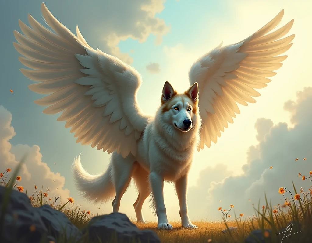 dog with wing
