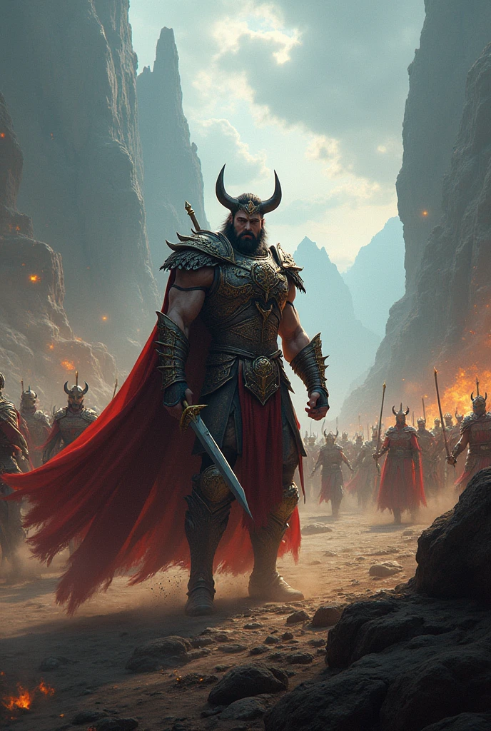 It dangerous asur Kashyapa background with his army against Devs vs asur