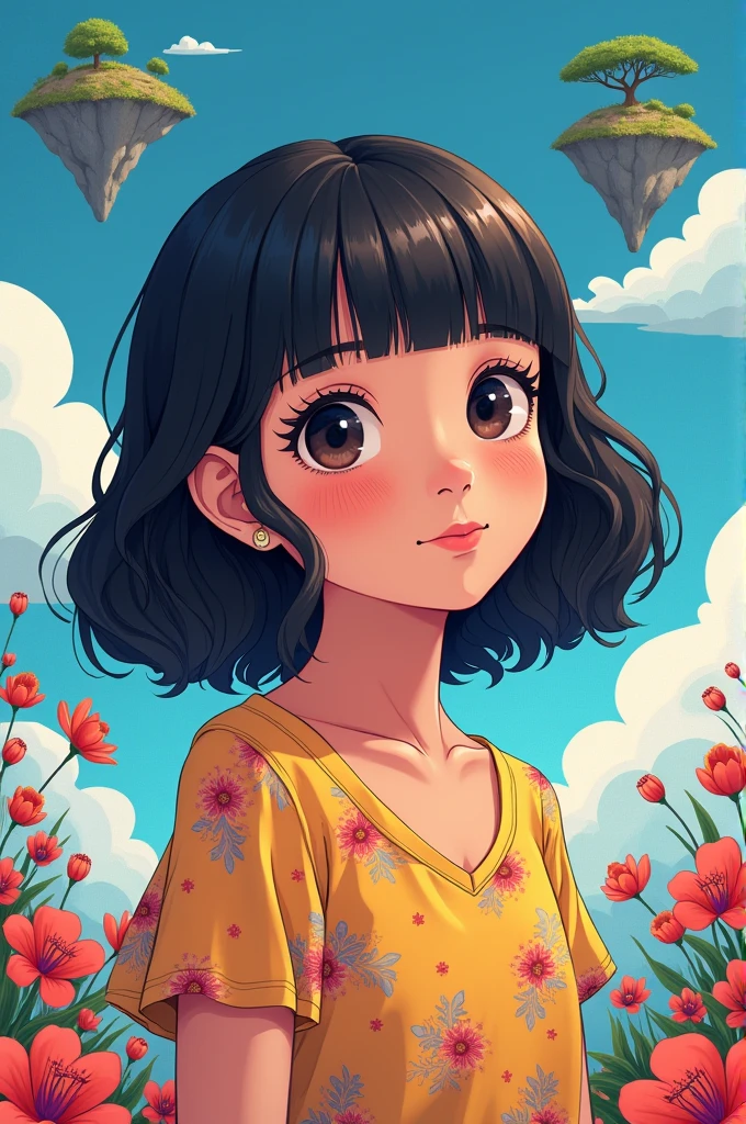 I am Peruvian with black hair and bangs and big eyes. I want to make my anime.