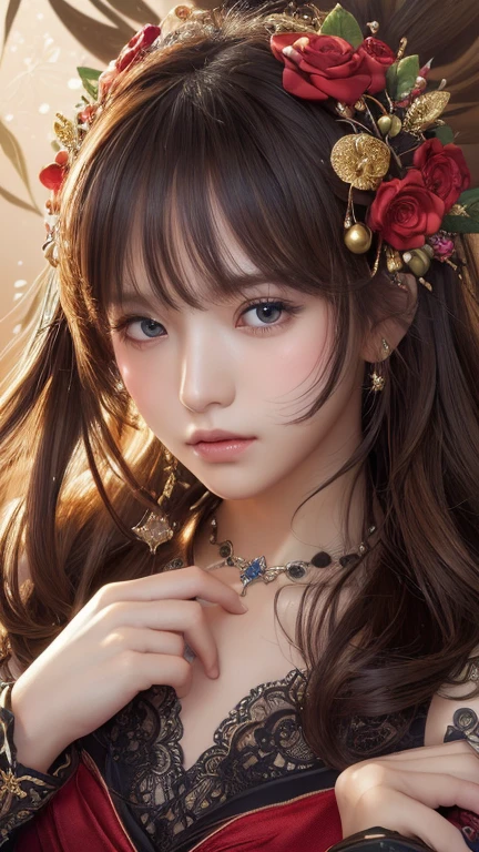 ((((Highest quality))))、(((Ultra-precision CG16K wallpaper)))、(((masterpiece)))、(((Very detailedな)))、(((Extreme detail)))、１people々&#39;woman、Mature woman、2 woman、((The Face of Japan))、((Very beautiful face))、((beauty:1.5))、((Straight semi-long hair:1.3、Blunt bangs))、(Shiny brown hair)、Beautiful and delicate eyes、Brown eyes、Raise your eyebrows、High nose、Small nostrils、Small Mouth、Seductive lips、Beautiful breasts、((C cup size breasts))、Cleavage、Plump body、(Chubby body type)、Perfect Proportions、Perfect Anatomy、Perfect composition、Beautiful subtle shadows、Beautiful natural light、Beautiful details sparkle、Written boundary depth、(((High chroma)))、(((Genuine:1.9)))、((vivid:1.5))、((horn:1.6))、((Beautiful Skin))、((Skin Texture))、((Genuine skin feel))、(((Close-up shot:1.5)))、((Horn angle seen from the front:1.6))、((Surprised face with mouth open:1.6))、(Eyes looking up at me:1.5)、Bright sunlight、Natural light、(((blush、sexly、joy、Trance:1.8)))、(Sleepy eyes:1.6)、((Half-open lips:1.6))、((necklace、Wear earrings:1.3))、Latex bodysuit、Knee-high boots、Huge 、Long brown hair、Shiny, Oily skin、Glowing Skin、Indoor competition pool、White skin、Upper Body、Face close-up、flying debris, Highest quality, Realistic, Very detailed, finely, High resolution, 8K Dende Wallpaper, A beautiful woman,, Light brown messy hair, Wear a business suit, Sharp focus, Perfect dynamic composition, Beautiful and detailed, Detailed Hair, Detailed Realistic skin texture, smile, Close-up portrait, Model body type