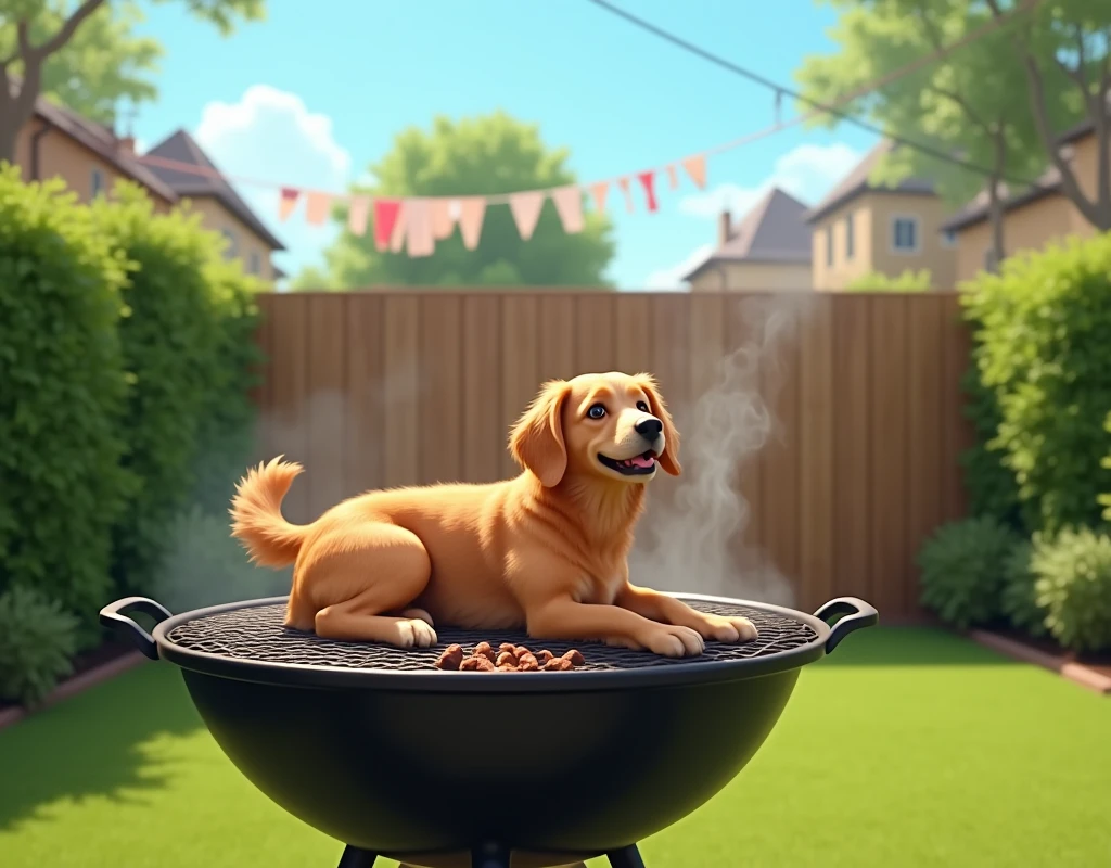 dog on the barbecue