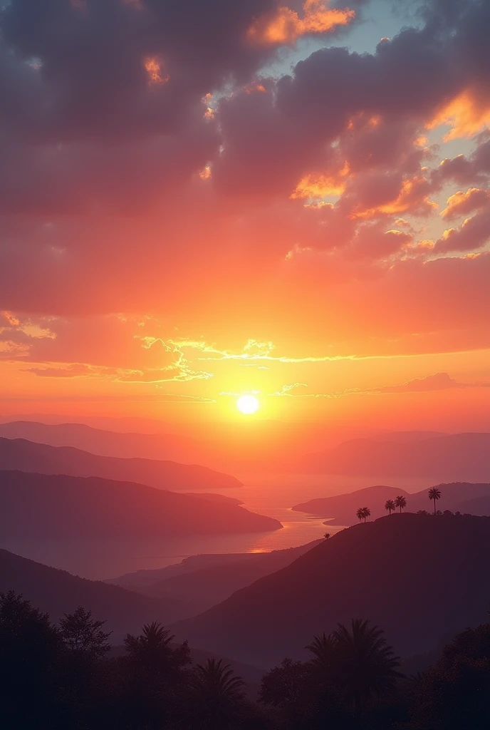 Beautiful sunset in wallpaper size