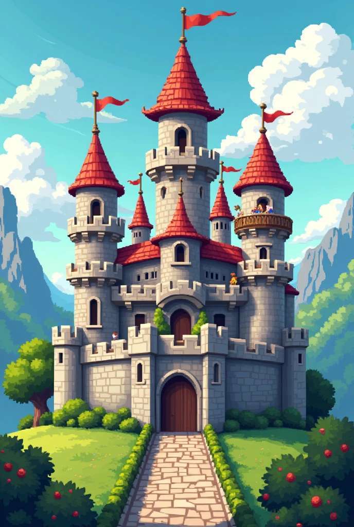 A pixel art castle for games.