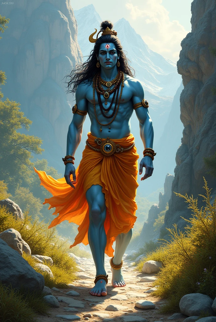 Mahadev walking in the naugrah