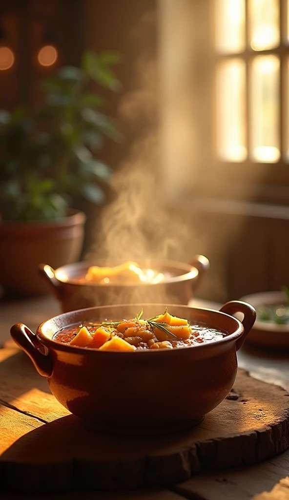 pasta、Ajillo、Ceramic vessels、Backlight、steam、The shine of the food、Backlight、unmanned、Depth of written boundary、Old Western restaurant
