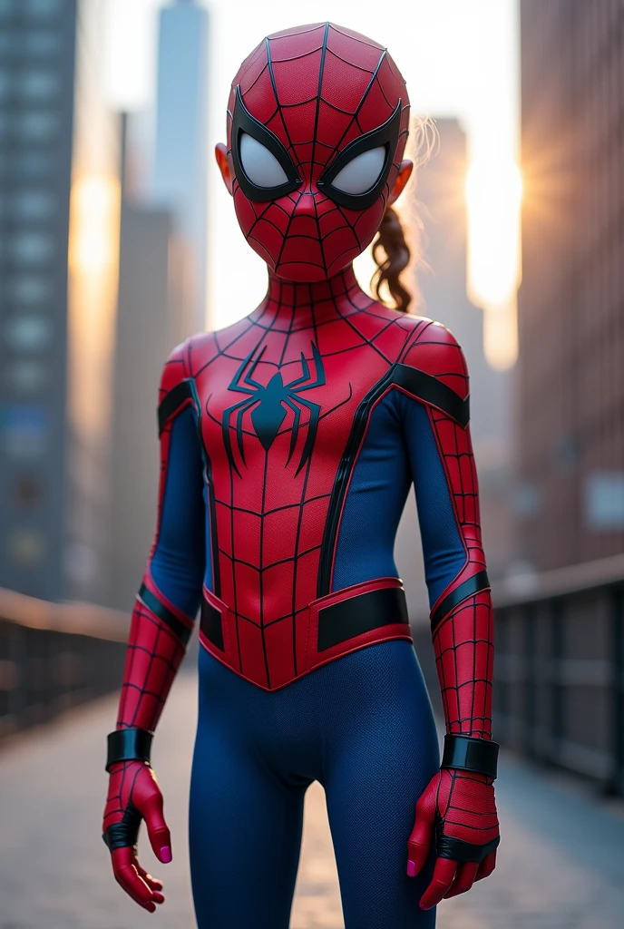 One girl body Spider-Man costume