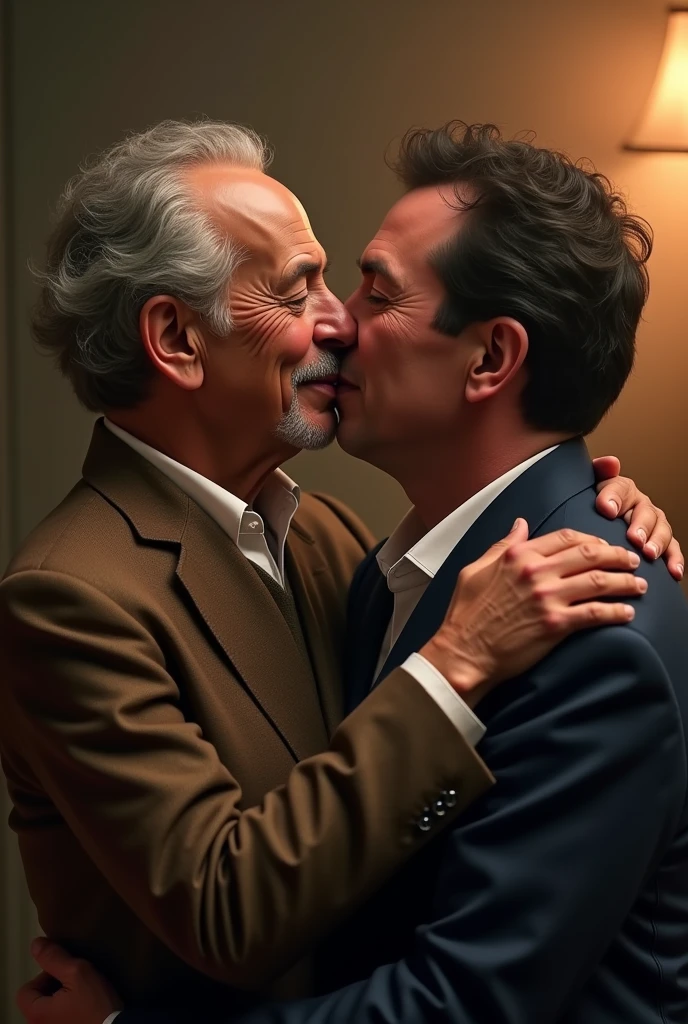 President Lula and Haddad kissing