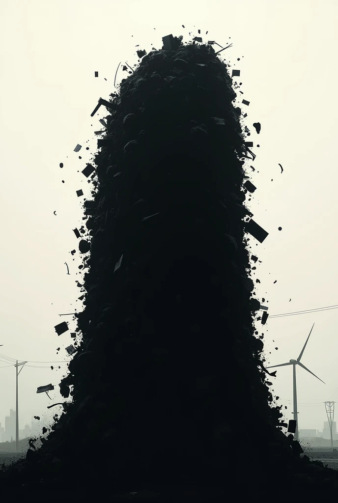 Generate me a silhouette of a pile of garbage