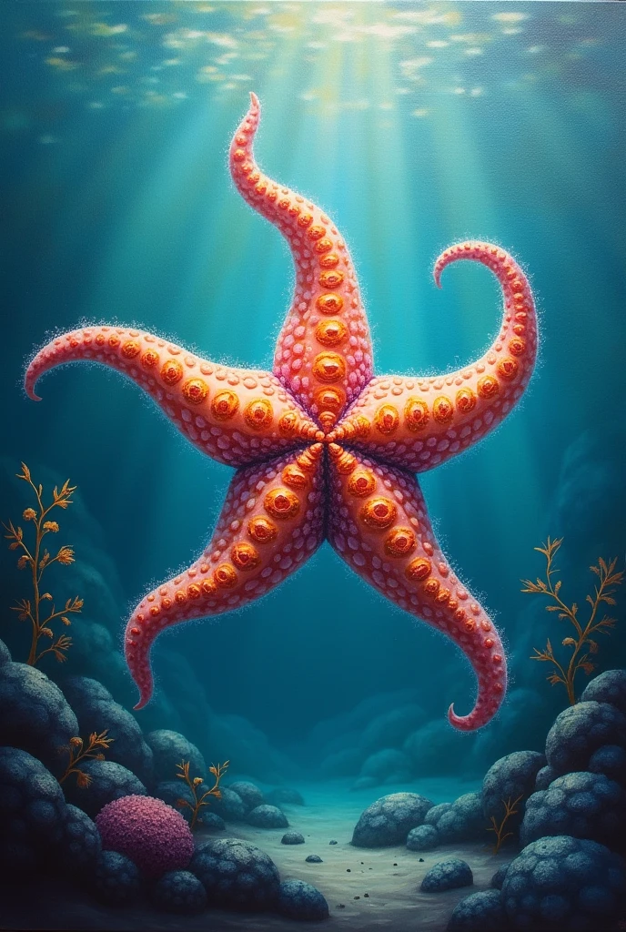 Rare animated starfish for painting on canvas 