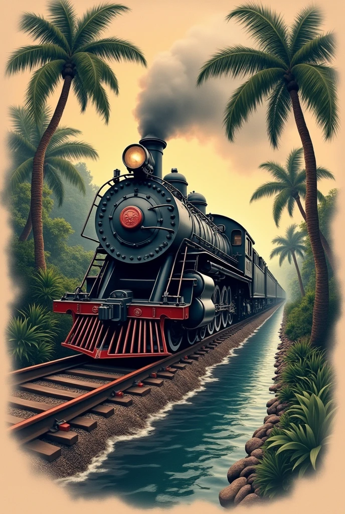 Panama Canal Locomotive Tattoo
