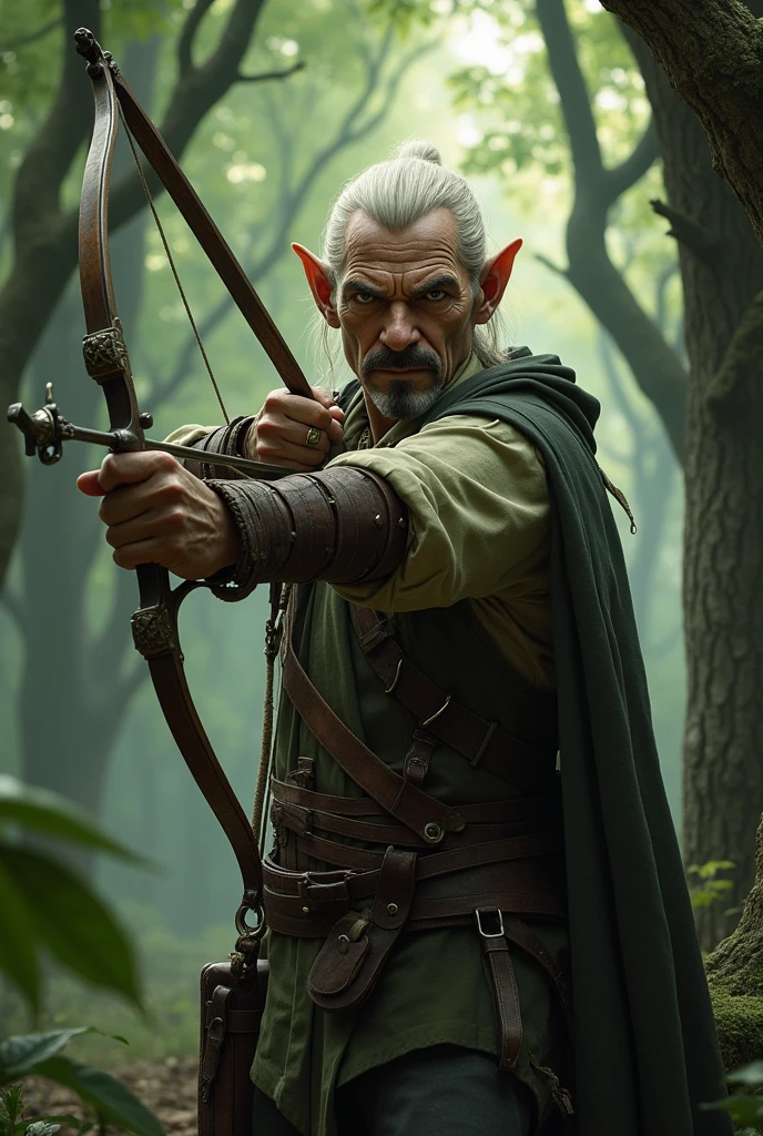 an elf very similar to Walter White with a crossbow