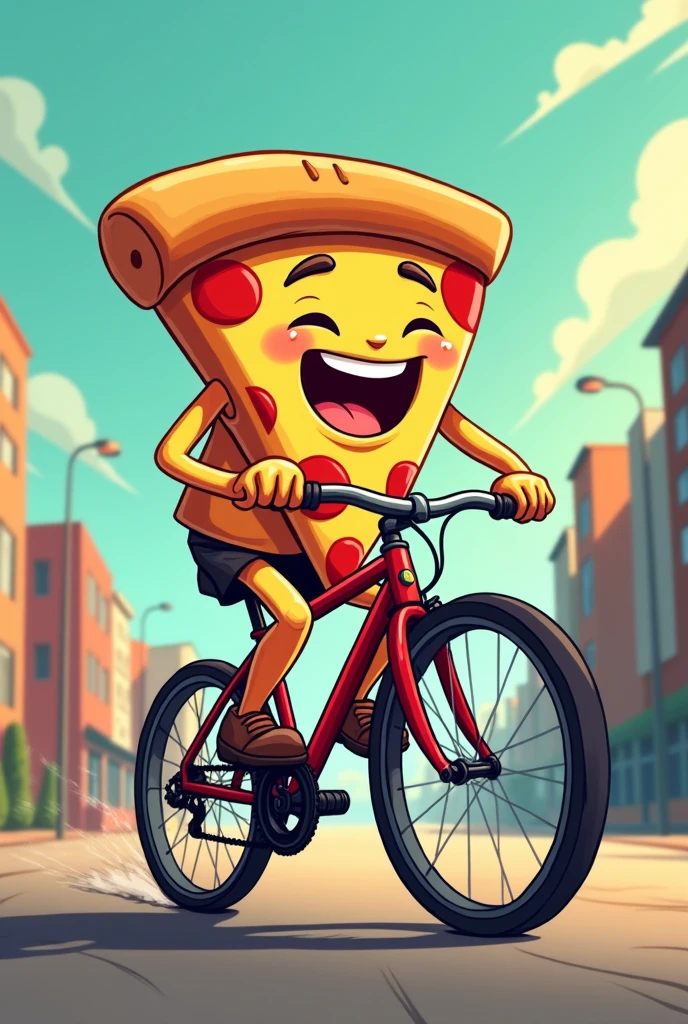 Pizza riding sa fixie bike cartoons design