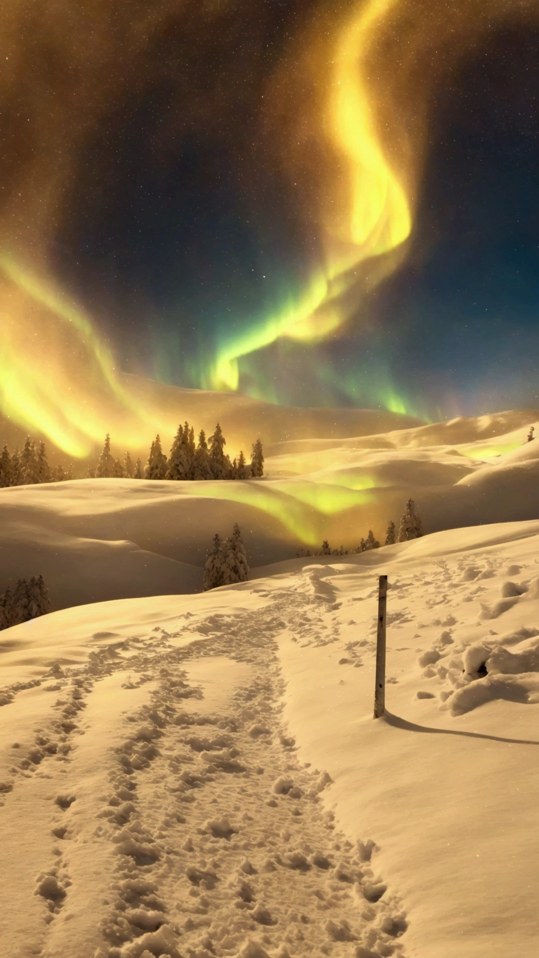 Snow Scene,A path leads to the bright aurora, highly detailed surreal vfx, Lens flare snowstorm, 4k HD matte digital, Beautiful art UHD 4K, Max Reeve, Beautiful composition 3-D 4K, Magical colors and atmosphere, Magical colors and atmosphere, Solar flare Unreal Engine, beautiful scenery, Glowing Snow, Stunning screensaver