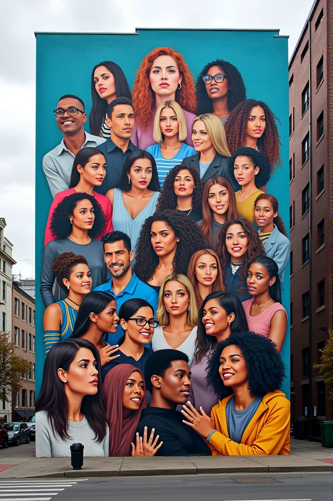 create 13 images for mural on 3. Gender Discrimination (Factors such as gender violence can be considered, sexual and workplace harassment, gender stereotypes in the media, restrictions on political and social participation, exclusion in sports and recreational activities, discrimination in judicial and police systems)