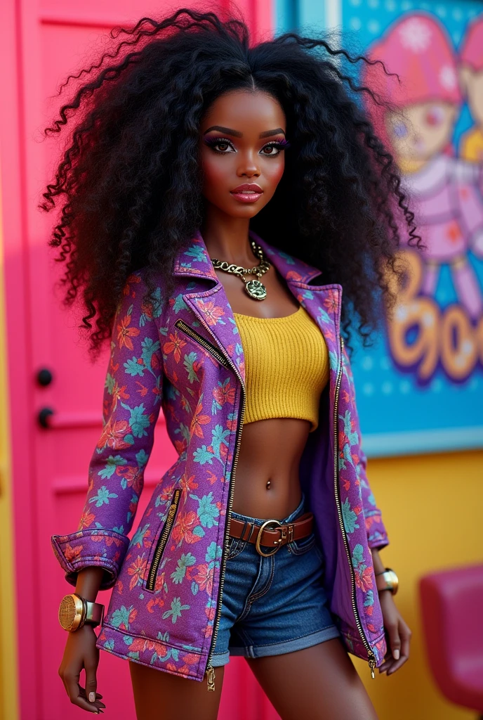 Image of the Bratz character Yasmin with curly hair