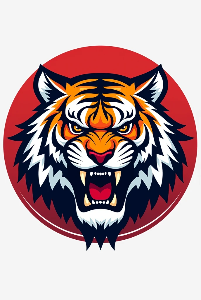 create a logo for a karate academy with this name, NINTAI HIKARI, In the logo consider the face of a tiger. the logo that is round.
combines the colors blue, no,co and red.