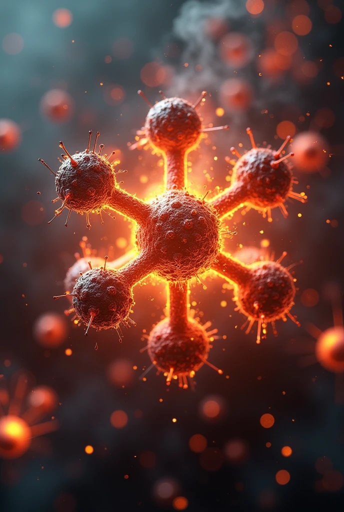 An image of the molecular structure of burning phenol