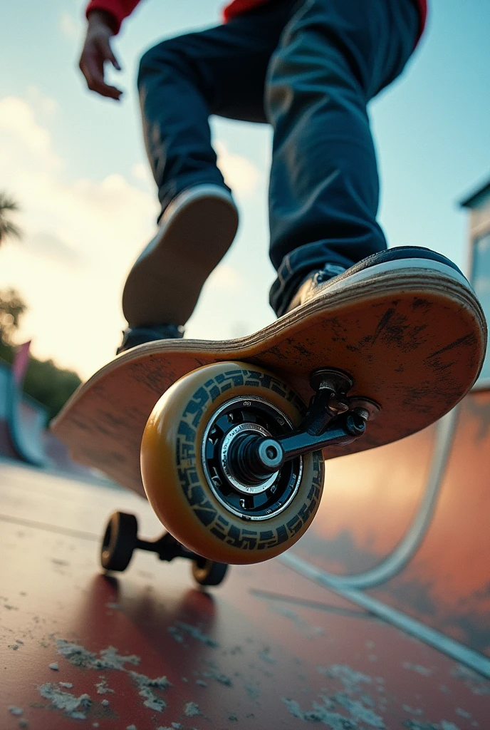 Skateboard wheel written Go skate tricks image comes simple
