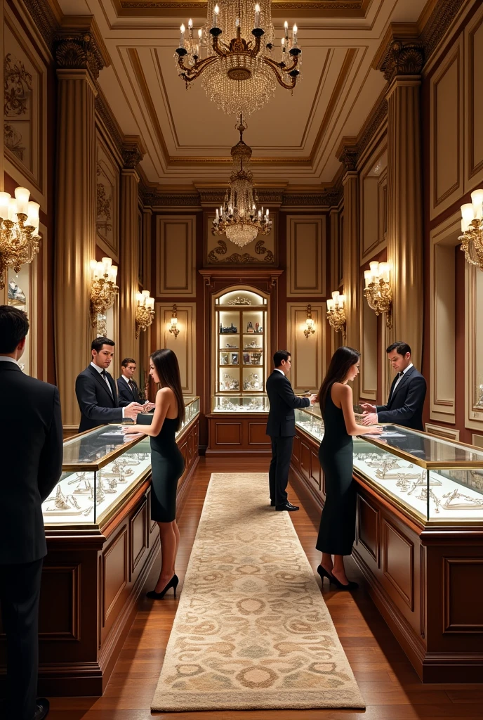 Images of a jewelry store inside and out
