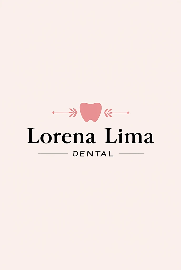 create a logo for a dental student with the name "Lorena Lima", with the palette between pink and white