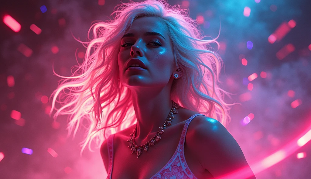 Pop star,  sheen , colors , smoke,  dystopia 
