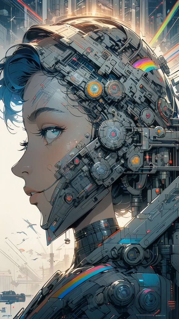 (((masterpiece, highest quality))),(((solo:1.2))),(((1girl:1.2))),32k wallpaper, very detailed, poster, vintage science fiction,(((((geometric cinematic movie poster))))), ((((bauhaus)))),(((abstract))),((((mid century modern)))),(((((portfolio))))),(((((Close-up))))),(((((bust up))))),((((more various angle)))),(((highlight))),(((complete. detailed face))),(((Extremely talented))),(((most complecated machine))),(((Overall colorfully))),((((((Absolutely simple background)))))),(((((detailed futuristic machine))))),(((Cleavage))),(((marvel super heroes))),(((rainbow color scheme))),(((Very detailed UI))),(((So many meters))),(((Perpetual Motion Machine)))