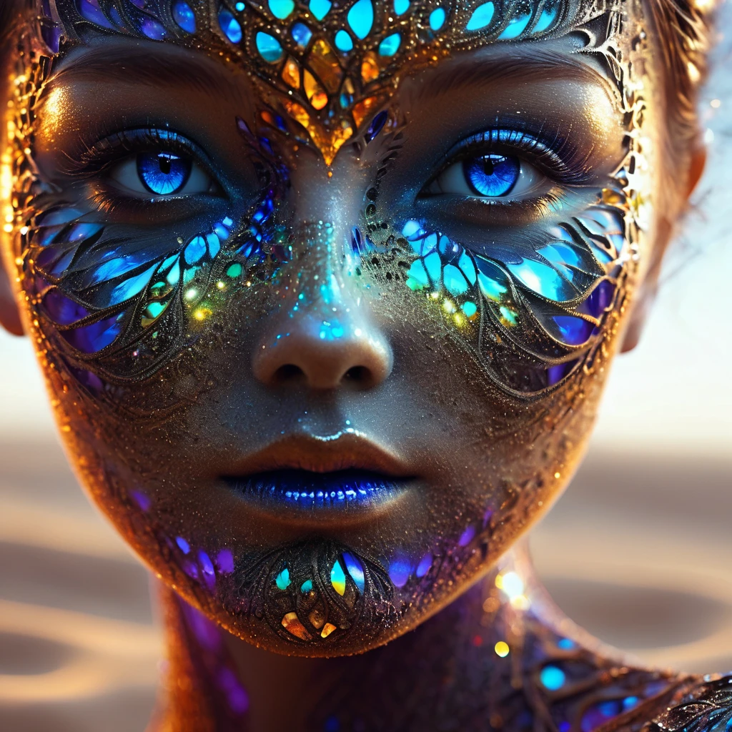 Masterpiece,high quality,soil element,sand,(1girl),extreme detailed,(fractal art:1.3),colorful,highest detailed,(a girl made of sand),8k,digital art,macro photo,quantum dots,sharp focus,dark shot,cinematic,Microworld,(upper thighs shot),front view,