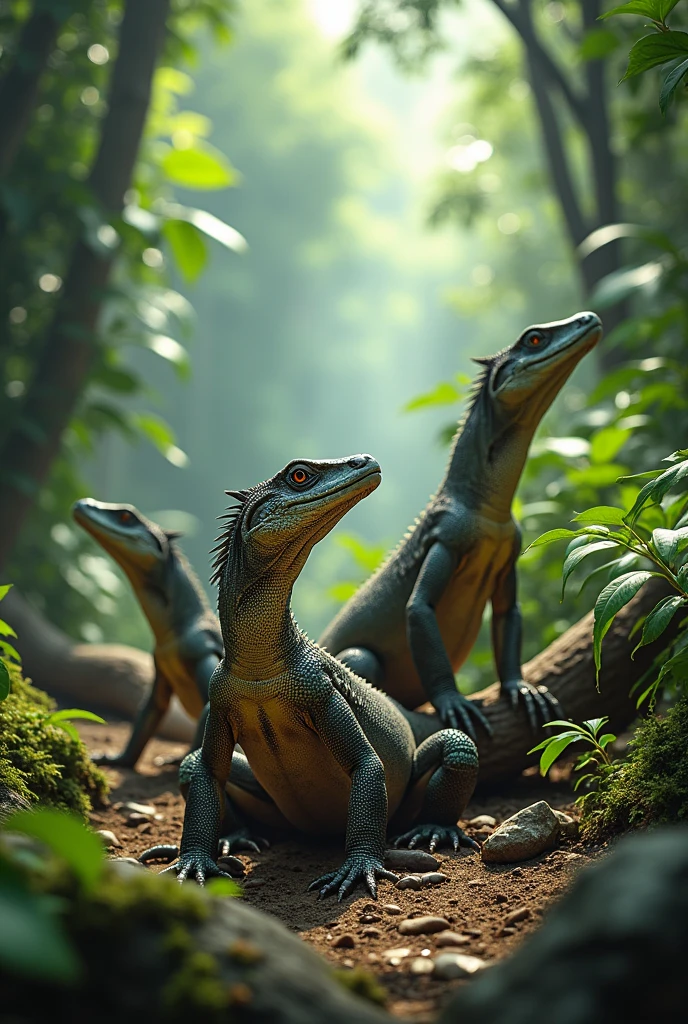 monitor lizards के सामने देखते हुए इमेज