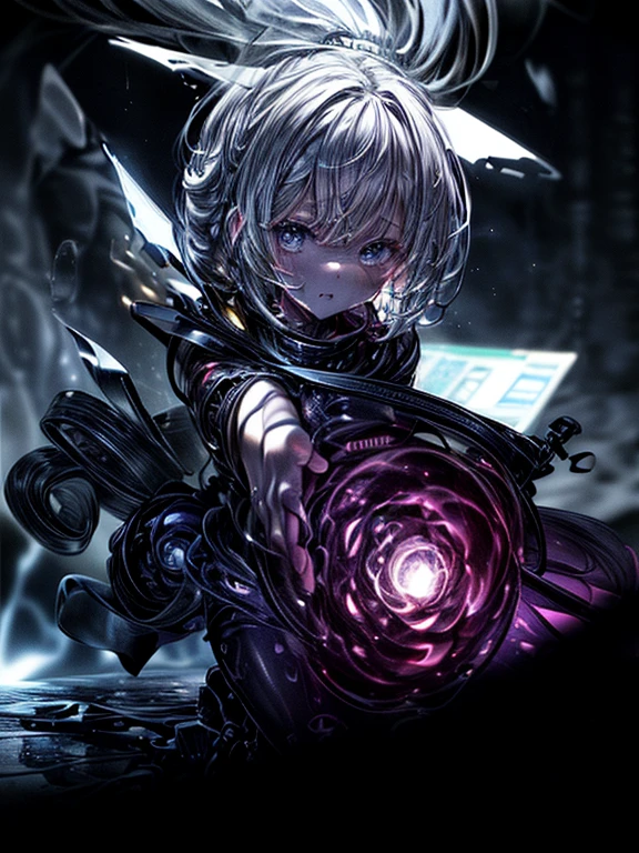((((masterpiece, Highest quality, Very detailed, very_expensive_solve, big_file size, Full Color)))), ((((Modern stressful society)))), Abstract illustration, CG, Dark worldview, Fantasy World, Big black vortex, The Spear of Longinus pierces the black vortex