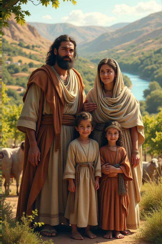 create an image of what Job and his family would be like according to biblical accounts