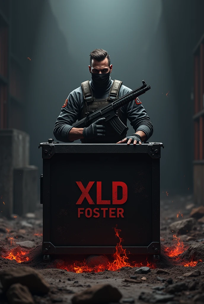 BLACK BOX WRITTEN XLD FOSTER ANOTHER FREE FIRE CHARACTER AND A FLAMENGO SYMBOL