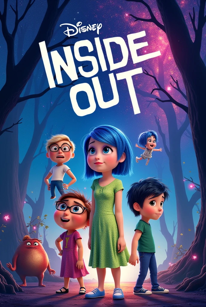 Create a Disney movie called Inside Out 5 and the cover is emotions like,happiness,sadness,dislike,rage,fear,anxiety,envy,shame,fever etc.