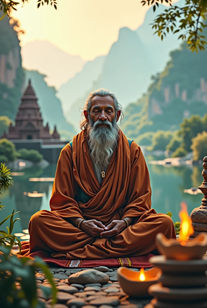 This can be the opening scene of the video, introducing the topic of Indian spirituality.
