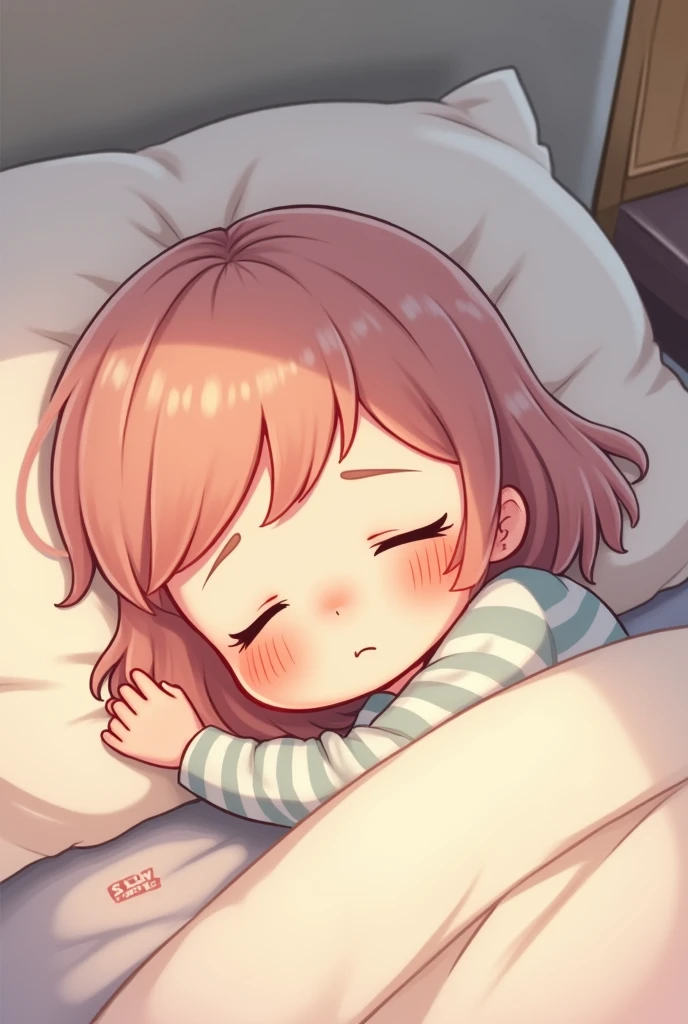 Cartoon girl sleeping