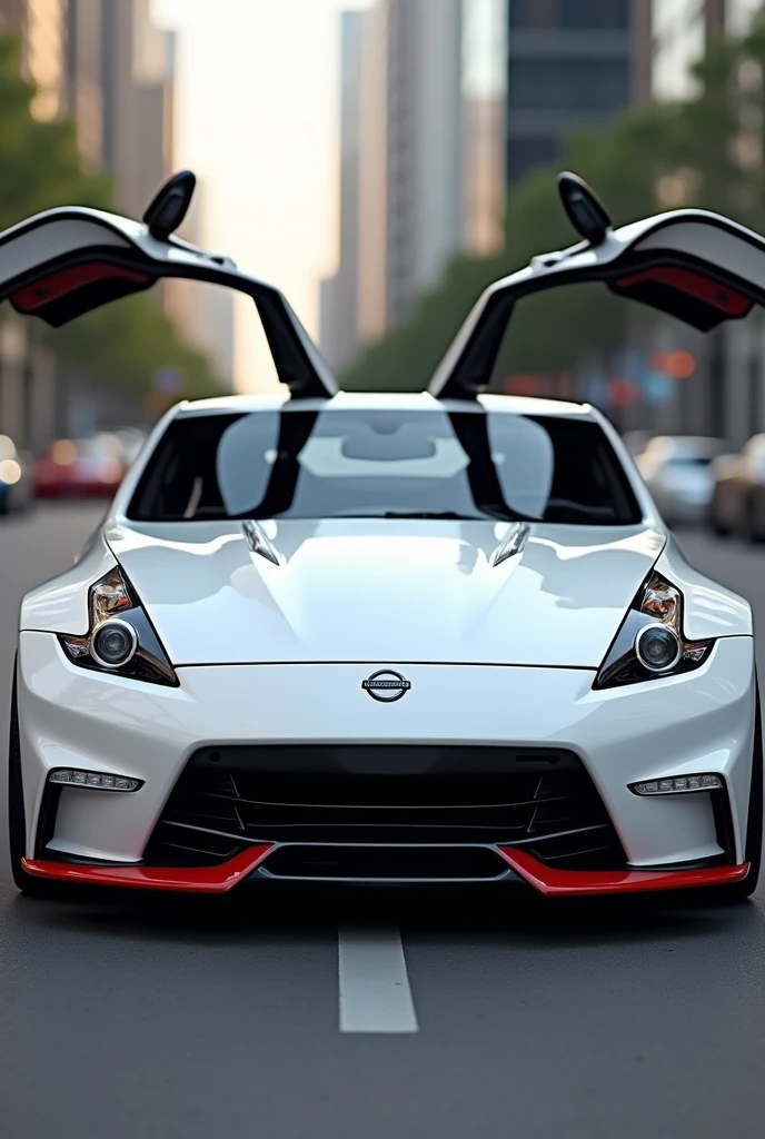 White 350z with lambo doors