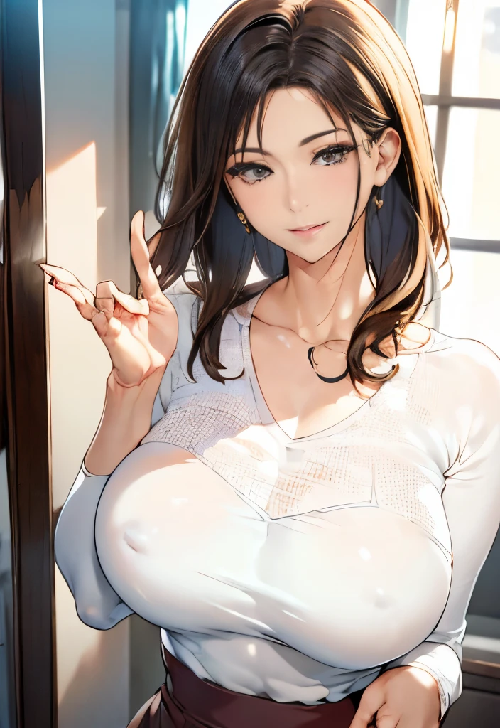 nsfw:1.5,masterpiece, Highest quality, Very detailed, Sparkling, Shining Light, Ray Tracing, High resolutionR, Depth of written boundary, (Perfect Face, Detailed face, Detailed eyes,Perfect hands,Perfect Fingers), 8k,High resolution,Ultra-realistic faces,Ray Tracing,Perfect lighting,Highest quality, Very detailed, Shining Eyes, (View your viewers,口を開けてsmile:1.1), ((One girl)), (Mature Woman:1.4), thick,
1 girl,alone, Upper Body, close your eyes, smile, (lattice)、Erect nipples:1.2、No sleeve
