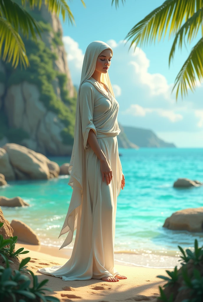 "Bhat Bilal" name 3d design with beautiful by the sea island